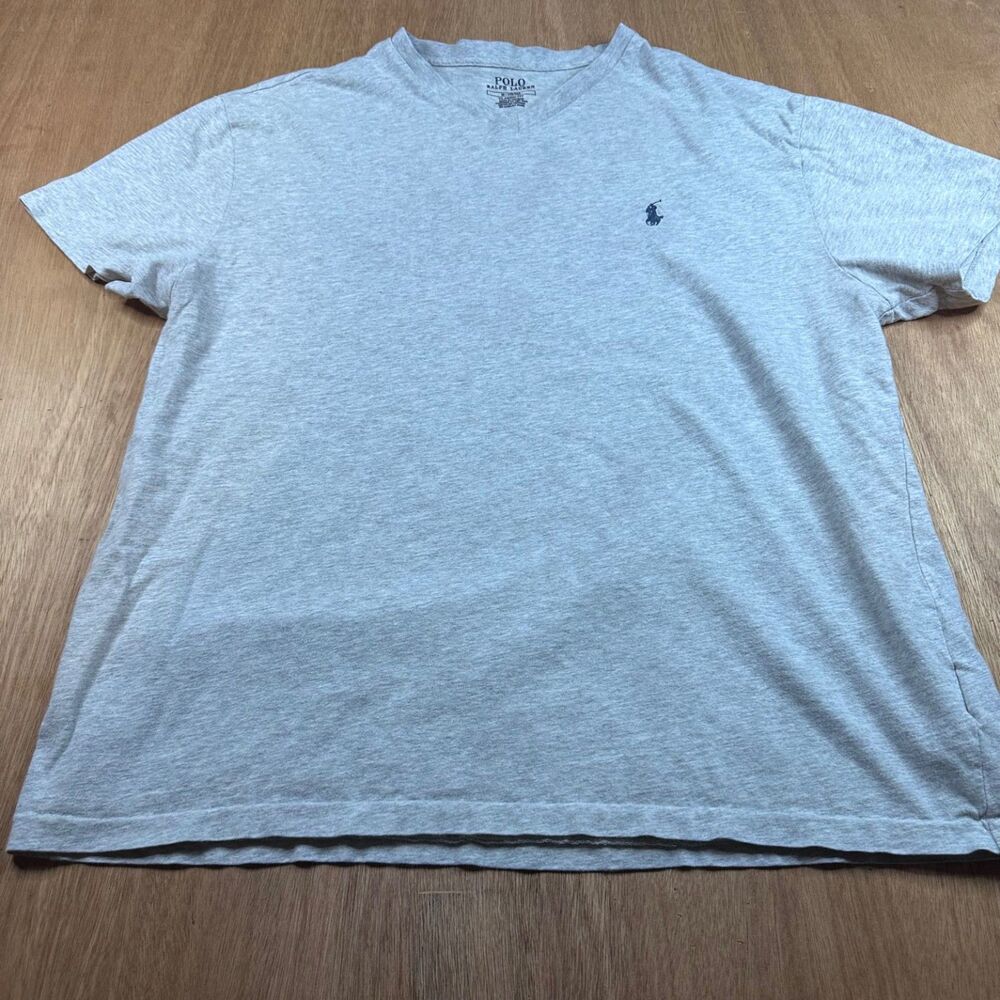 Polo Ralph Lauren Medium Gray Classic Fit Pony Logo V Neck
